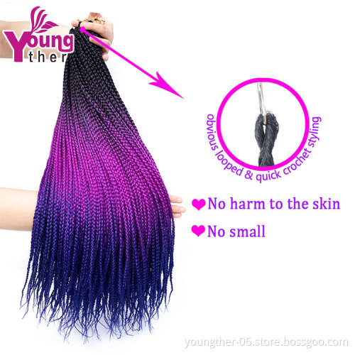 High Temperature Fiber Synthetic Wholesale Box Braids Crochet Twist Synthetic Hair For Braiding